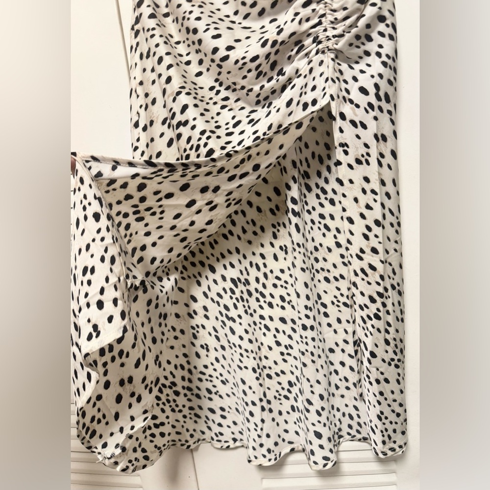 New- Cider Spot Leopard Print Drawstring Split Ma… - image 4